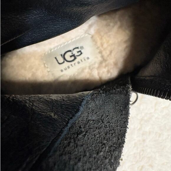 UGG Australia Conor Studded Moto Leather Boot Black Women Size 9.5 - Picture 9 of 10